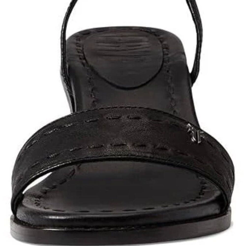 NEW FRYE Leather Estelle Ankle Tie Sandals black for women 567mn - Picture 3 of 10